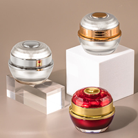 Pot de crème de visage de luxe de dame d'or rouge de 30g emballage antique de produit de soin de peau pot en plastique vide