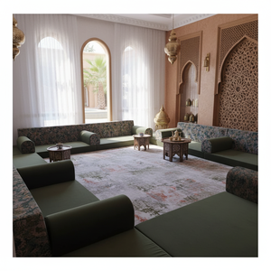 Customizable Arabic Majlis <b>Moroccan</b> Floor <b>Sofa</b> Set L-Shaped and U-Shaped Options for Living Room for Villas - Product Image 3