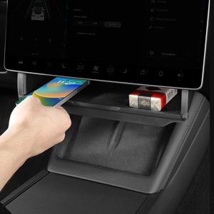 Plateau de rangement sous l'écran pour voiture de luxe Wenqi pour <span class=keywords><strong>Tesla</strong></span> <span class=keywords><strong>Model</strong></span> Y2026 avec doublure antidérapante en PVC - Product Image 1