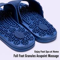 Pantoufles de massage d'hiver brodées en gros pour hommes et femmes, antidérapantes, en cuir synthétique, pour réflexologie plantaire en extérieur