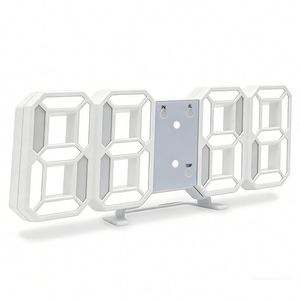 Wsy175 Led Digital <b>Wall</b> <b>Desk</b> Alarm 12H 24H Formats Adjustable Brightness Night Light Energy Saving 3D Clock - Product Image 1