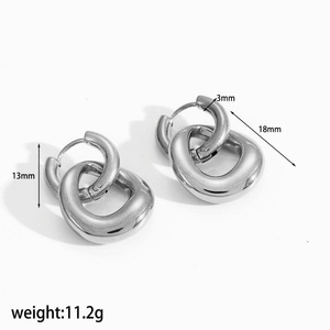 Pendientes de Aro de Acero Inoxidable con Baño de Oro de 18K, Impermeables, de Moda, Pequeños y Gruesos, Accesorios Elegantes para las Orejas - Product Image 4