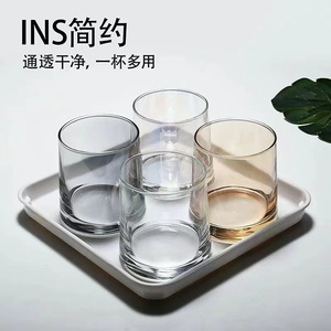 Transparent Glass Cup Smoky Gray Amber Color Single Cup For Home Party Use Solid Color Design - Product Image 4