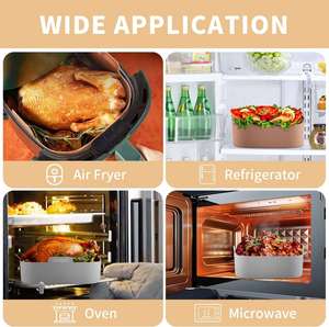Food Grade Bpa Free Thick Reusable Oven Baking Tray Fried Pizza Chicken Basket Baking Easy Clean Silicone Air Fryer Liner - Product Image 6