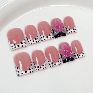 <span class=keywords><strong>Uñas</strong></span> postizas acrílicas 3D de pato, cortas y cuadradas, hechas a mano, 10 unidades, de diseño, <span class=keywords><strong>para</strong></span> aplicación fácil, al por mayor - Product Image 4