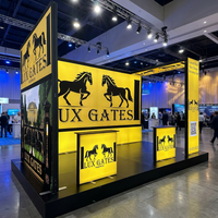 Stand de salon professionnel en profilé aluminium de haute qualité avec caisson lumineux SEG, bannière d'exposition imprimée double face, caisson lumineux rétroéclairé par LED