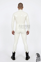 Combinaison en latex blanc pour homme, directement de l'usine, costume Zentai, taille personnalisée OEM, vente en gros, fabricant de costumes en vrac