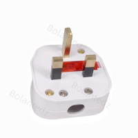 Enchufe de cableado del Reino Unido tipo G de 3 pines, conector eléctrico de CA 13A, parte superior de enchufe BS con interruptor basculante, indicador rojo, alimentación extraíble