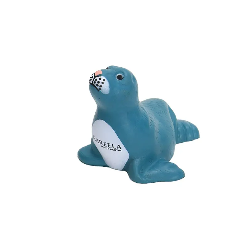 Custom Color PU Foam Sea Lion Stress Ball Sea Dog Stress Ball Gray Seal Stress Ball With Logo