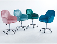 Chaise de salle à manger en tissu velours, pied métallique de luxe, pivotant et moderne, gris, livraison directe
