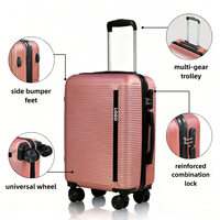 Ensemble de bagages de voyage de luxe légers 4 pièces avec serrure à combinaison et 4 roues pivotantes pour avion et affaires – Vente directe fabricant