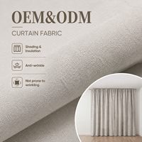 Tissu pour rideau de fenêtre de balcon ColorTex OEM ODM en lin à tissage croisé, lourd, texture naturelle, occultant, antistatique