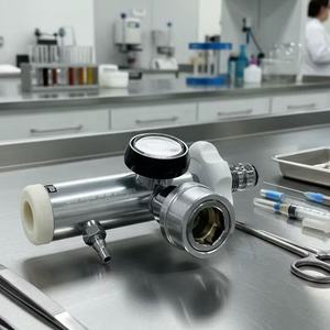 Régulateur d'oxygène à bec bombé avec douille <span class=keywords><strong>Heyer</strong></span> allemande pour bouteille d'oxygène, type bec bombé, régulateur EMS - Product Image 3