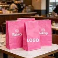 Sacs en papier kraft brun biodégradables et compostables, étanches, de qualité alimentaire, à fond plat, pour biscuits, chips, sacs en papier pour le déjeuner