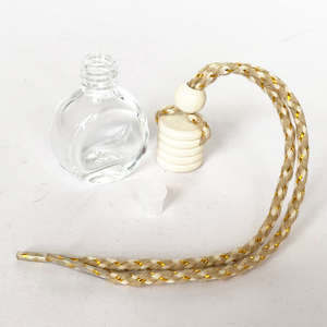 Venta caliente 10ml forma redonda colgante difusor coche botella de Perfume coche aceite esencial botella de vidrio coche ambientador botella - Product Image 4