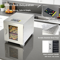 Déshydrateur alimentaire électrique, coque en acier inoxydable, pour usage domestique et commercial, machine à sécher les fruits et la viande
