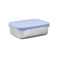 Boîte à lunch carrée empilable hermétique multi-tailles en acier inoxydable 304 avec couvercle en silicone, compatible micro-ondes, pour étudiants et usage extérieur