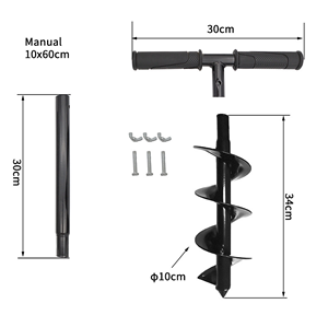 Taladro manual para tierra con broca y varilla de extensión, herramienta de jardinería para plantar y cavar agujeros en el suelo - Product Image 4