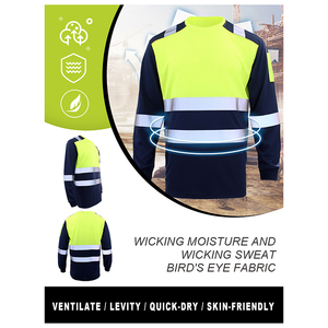 Jessubond T-shirt respirant à séchage rapide avec bande réfléchissante à manches longues pour le printemps – Uniformes de sécurité pour les agents d'<span class=keywords><strong>assainissement</strong></span> - Product Image 2