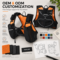 Gilet d'hydratation léger personnalisé OEM ODM pour la course à pied, respirant, pour trail et marathon, avec poches pour bidons souples