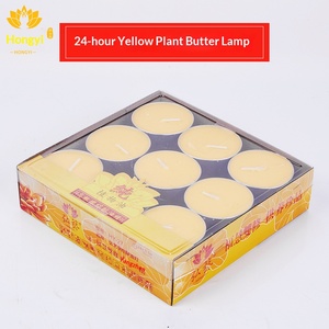 Lampe à ghee de 4 heures de combustion, 100 bougies parfumées en forme de prune, pour culte bouddhiste, lumière éternelle, fournitures religieuses - Product Image 2