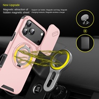 Pour Apple 17ProMax coque de téléphone avec armure Design 360 anneau support lentille fenêtre poussoir pour IPhone17PM pour le commerce extérieur