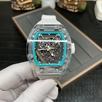 R Luxus-Taucheruhr Sportuhr Saphirglas-Gehäuse Carbonfaser-Armband Automatisches Mechanisches Uhrwerk Gangreserve Hochwertig