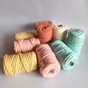 Corda per Macramè in Cotone Riciclato Naturale Khaki <span class=keywords><strong>Salmone</strong></span> <span class=keywords><strong>Senape</strong></span> 9mm Filo Singolo per Macramè - Product Image 2