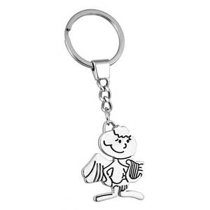 Portachiavi Piccolo Angelo con Lira, Logo Personalizzato, Stile Cartone Animato alla Moda, Stampa Offset e UV, Realizzato in Lega Metallica - Product Image 1