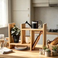 Estante de Almacenamiento de Madera Extensible y Móvil Personalizado, Estante de Exhibición, Adecuado para Cocina, Oficina y Escritorio