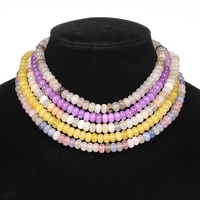 Collier TeoWaki en perles d'abaque en pierre naturelle, chaîne principale avec fermoir volant, réglable, style bohème, à superposer