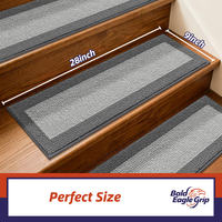 Non Slip Carpet Stair Treads 9x28 Inch Soft Polyester Stair Runner Rug Machine Washable Stair Carpet Treads for Dogs Kids Elders