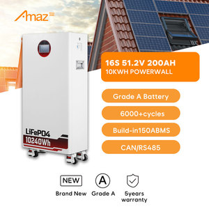 Batterie LiFePO4 Premium 15 kWh à montage mural, durée de vie de 6000 cycles, BMS 200A pour système de stockage d'énergie solaire hybride domestique - Product Image 5