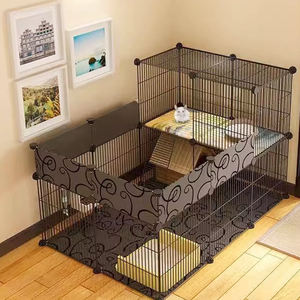 Fabrika özelleştirme lüks katlanabilir hayvan kafesi dayanıklı ucuz kapalı kullanım için düğme tavuklar köpekler kediler için plastik tepsi - Product Image 6