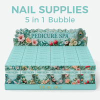 Kit de Spa Détoxifiant Effervescent pour les Pieds en 5 Étapes, Marque Privée OEM, Kit de Pédicure Deluxe 5-en-1 pour Salons de Manucure et Fournitures de Spa en Gros