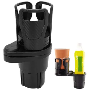 2 in 1 Multifunctional Dual Drink Holder Car 360 Degree Rotating Base Car Cup Holder Expander Adapter