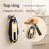 Ciseaux de cuisine portables et compacts en acier inoxydable, auto-rétractables, à fixation magnétique, en forme de pingouin, lame de 2,8 cm, pour la maison et la cuisine