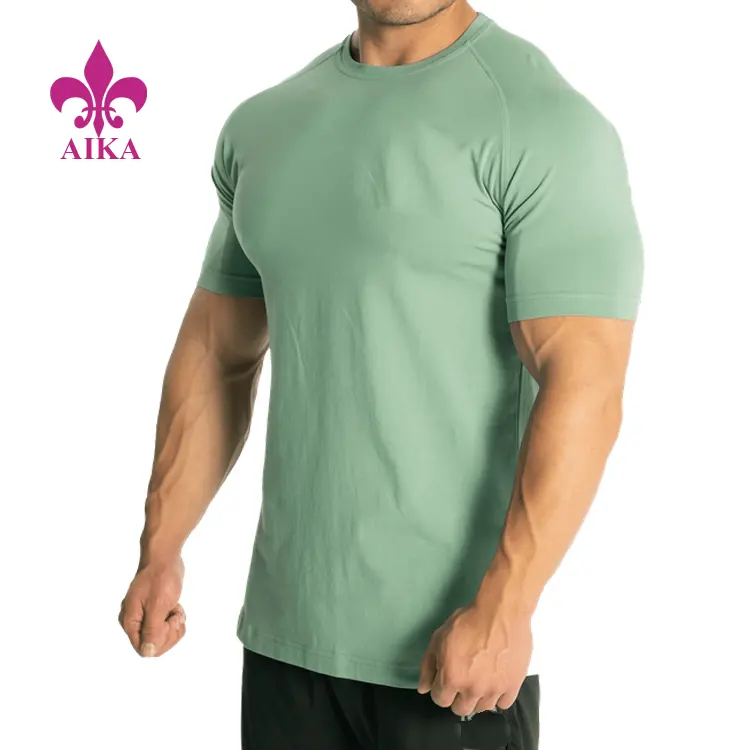 Cotton T-shirt Factory Price Custom High Quality Cotton Muscle Fit Bulk Blank Embroidery Logo Moisture Wicking T Shirt For Men