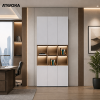 Armoire de rangement de bureau modulaire ATWOKA avec étagère à LED intégrée, compartiments verrouillables, personnalisable OEM ODM