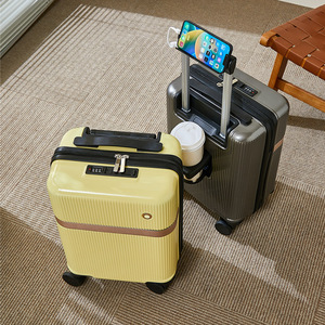 Bagage à main 16 pouces, <span class=keywords><strong>valise</strong></span> rigide en ABS <span class=keywords><strong>avec</strong></span> roulettes pivotantes, serrure TSA, <span class=keywords><strong>chargeur</strong></span> <span class=keywords><strong>USB</strong></span>, porte-gobelet, sac de <span class=keywords><strong>cabine</strong></span> pour les voyages - Product Image 5