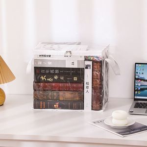 Household Old Books Organizing PVC Foldable Press Student Book Storage <b>Bag</b> Classroom Transparent Dustproof - Product Image 4