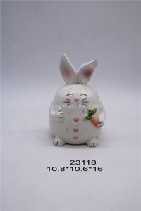Decoración de Pascua de cerámica Vajilla de desayuno Diseño de conejo de cerámica lindo Huevera para niños - Product Image 5