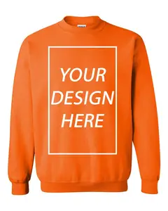 OEM Custom Crew Neck Sweatshirt Oversized Blank Hoodies High Quality Heavy Weight Print Logo Embroidered 100% Cotton Polyester