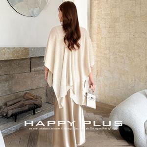 Cárdigan tipo chal de punto asimétrico extragrande para mujer Runqi, fino, ligero, de color liso, holgado, transpirable, con cuello en V, tipo poncho - Product Image 5