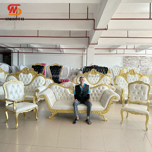 เก้าอี้โซฟาโรงแรมทำจากไม้หรูหราเรียบบัลลังก์สำหรับงานแต่งงาน - Product Image 5