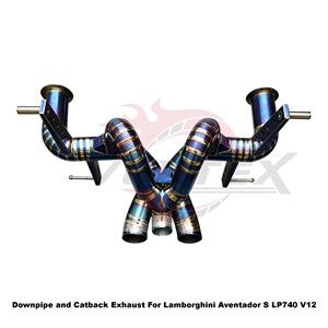 ท่อไอเสียแบบตรง Vortex Blue Burnt Titanium พร้อมแผ่นกันความร้อนสำหรับ Lamborghini Aventador S LP740 V12 - Product Image 3
