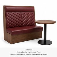 Ensemble moderne et durable de canapé mural, table et chaises avec coussins moelleux pour salon, salons de thé, cafés et hôtels