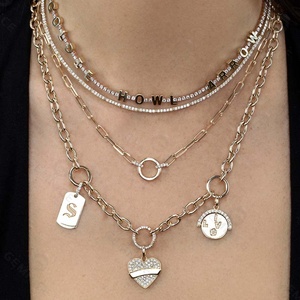 Collar con Colgante Giratorio de Disco Redondo con Iniciales, Chapado en Oro y Plata 925, Personalizable con Logotipo, Joyería Giratoria Gemnel, Gran Venta 2025 - Product Image 5