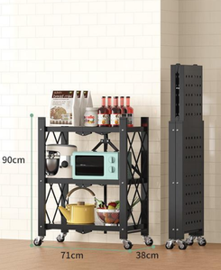 <span class=keywords><strong>3</strong></span> 4 5 שכבות מטבח מתקפל מדף ללא הרכבה מתקפל אחסון מדפים על גלגלים - Product Image 6