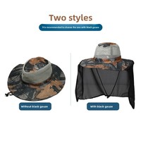 Casquette de pêche, chapeau de soleil respirant pour l'extérieur, protection du cou, camouflage dorsal, toutes saisons, circonférence de tête réglable
